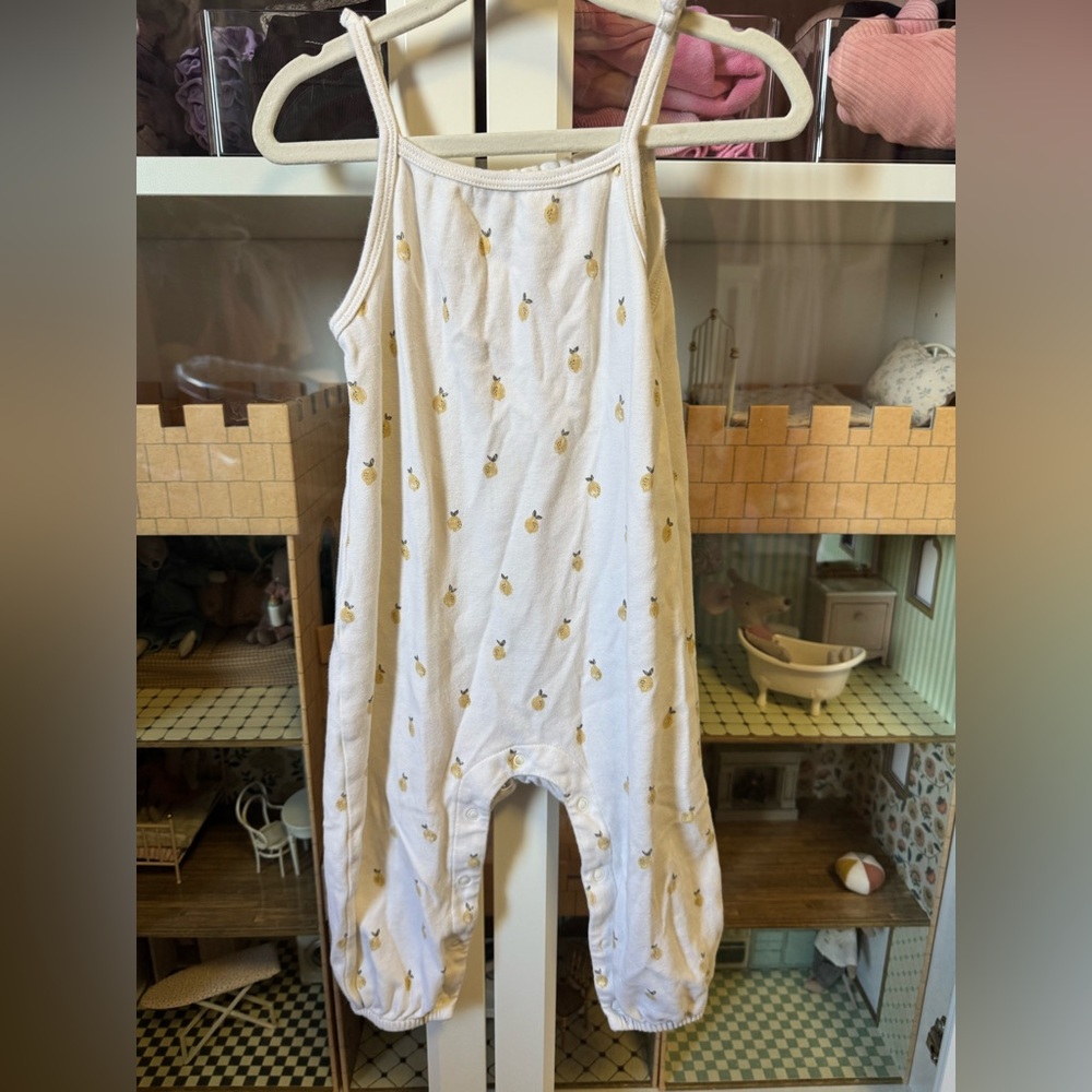 Quincy Mae Smocked Lemon Jumpsuit